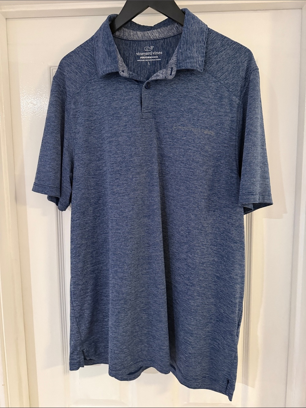 Vineyard Vines Men's Heathered Indigo Performance Polo